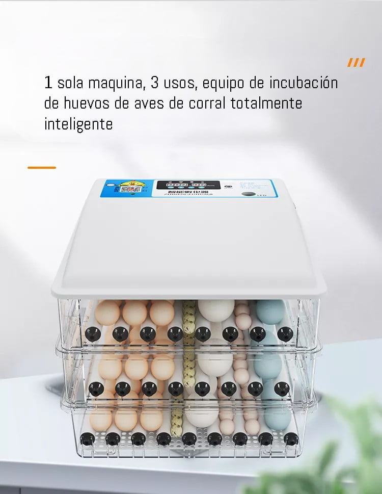 Incubadora Automática de 128 Huevos blanca