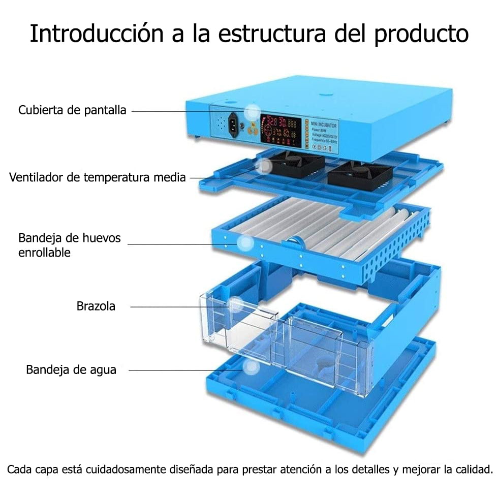 Incubadora de Huevos  Automática capacidad 192 huevos